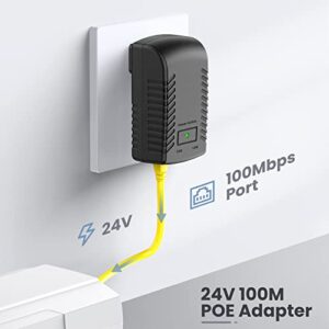 PoE Injector Adapter, Ueevii 24V 100M Ethernet POE Adapter,Suitable for Wireless Bridge