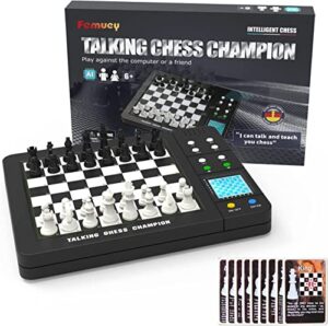 electronic chess set, computer chess game, chess set board game, portable travel chess computer set for adults, unique chess sets pen with large display gift