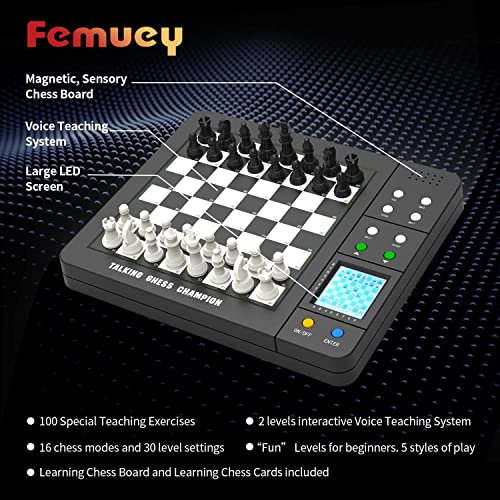 Electronic Chess Set, Computer Chess Game, Chess Set Board Game, Portable Travel Chess Computer Set for Adults, Unique Chess Sets Pen with Large Display Gift