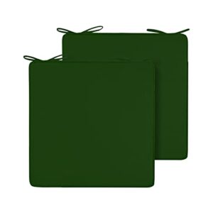 LOVTEX 19x19 Outdoor Chair Cushions Set of 2, Waterproof Patio Cushions for Outdoor Furniture, Thick Outdoor Seat Cushions for Chairs with Straps and Portable Handle(Forest Green)