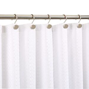 CHICTIE Nickel Shower Curtain Hooks, Rustproof Shower Curtain Rings for Bathroom, Metal Shower Hooks for Shower Curtain Rod, Modern Decorative Shower Curtain Hangers Set of 12, Round Heavy Duty Design