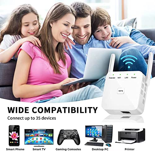 2023 Newest WiFi Extender, WiFi Repeater, Covers Up to 9860 Sq.ft and 60 Devices, Ethernet Port, Quick Setup, Home Wireless Signal Internet Booster