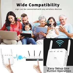 2023 Newest WiFi Extender, WiFi Repeater, Covers Up to 9860 Sq.ft and 60 Devices, Ethernet Port, Quick Setup, Home Wireless Signal Internet Booster