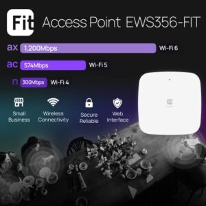 EnGenius Fit Wireless Access Point (EWS356-FIT) | True Wi-Fi 6 Dual Band AX3000 | Cloud & App & OnPrem Control Options | WPA3, MU-MIMO, Mesh & Seamless Roaming | Power Adapter Not Included