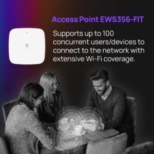 EnGenius Fit Wireless Access Point (EWS356-FIT) | True Wi-Fi 6 Dual Band AX3000 | Cloud & App & OnPrem Control Options | WPA3, MU-MIMO, Mesh & Seamless Roaming | Power Adapter Not Included