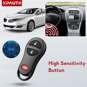 NPAUTO Key Fob Replacement Fits for Dodge Ram 1500 2500 3500 2002-2005, Dakota 2001-2004, Durango 2001-2003, Grand Caravan/Chrysler/Plymouth Prowler - Keyless Entry Remote Control, GQ43VT17T, 04686481