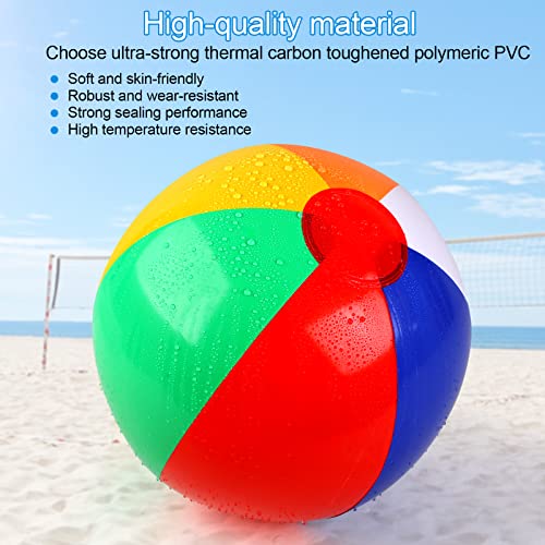 6 Packs Beach Ball, PVC Beach Balls Bulk, Classic Rainbow Mini Beach Balls, Diameter 10” Outdoor Sports Beach Balls for Pool Party Gift Decoration, Beach Toys, Pool Toys Water Games Seaside