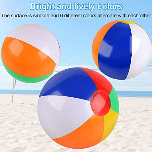 6 Packs Beach Ball, PVC Beach Balls Bulk, Classic Rainbow Mini Beach Balls, Diameter 10” Outdoor Sports Beach Balls for Pool Party Gift Decoration, Beach Toys, Pool Toys Water Games Seaside