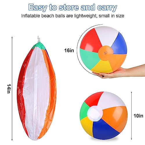 6 Packs Beach Ball, PVC Beach Balls Bulk, Classic Rainbow Mini Beach Balls, Diameter 10” Outdoor Sports Beach Balls for Pool Party Gift Decoration, Beach Toys, Pool Toys Water Games Seaside