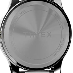 Timex Women's Fashion Stretch Bangle 25mm Watch - Two-Tone Expansion Band Silver-Tone Dial Two-Tone Case