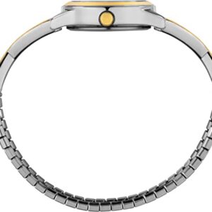 Timex Women's Fashion Stretch Bangle 25mm Watch - Two-Tone Expansion Band Silver-Tone Dial Two-Tone Case