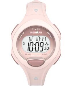 timex women's ironman essential 34mm watch - pink strap digital dial pink case