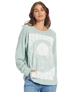 roxy women's oversized long sleeve t-shirt, bhb0, x-small