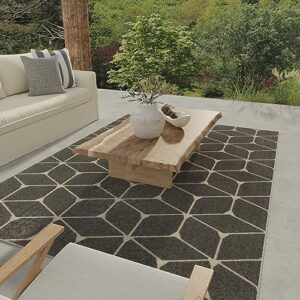 loomaknoti tecopa shamid 8' x 10' grey geometric indoor/outdoor area rug