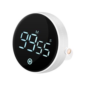 digital kitchen timer, visual timer, magnetic countdown countup timer with large led display, digital timer, handy for cooking, exercising, teaching, easy for children and elderly (white)