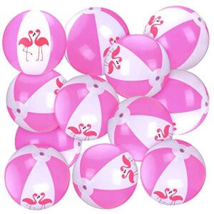 sratte 36 pack 12'' flamingo party decorations pink inflatable flamingo beach ball pool flamingo float bulk water toys for hawaiian tropical beach flamingo party favors supplies gifts