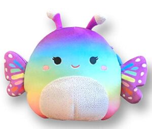 squishmallows official kellytoy estephania rainbow tie-dye butterfly 8 inch plush - join this sweet insect and her squad