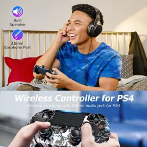 Wireless Controller for PS4, Wireless Remote Control Compatible with Playstation 4/Slim/Pro,with Double Shock/Audio/Six-axis Motion Sensor (black graffiti style)