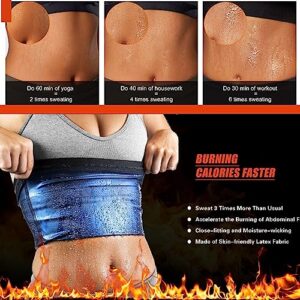 REMEBSWEAT Waist Trimmer for Women, Waist Trainer Sauna Belt, Neoprene-free Waist Cincher, Sauna Slimming Belt Blue