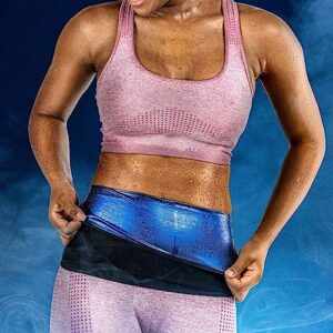 REMEBSWEAT Waist Trimmer for Women, Waist Trainer Sauna Belt, Neoprene-free Waist Cincher, Sauna Slimming Belt Blue