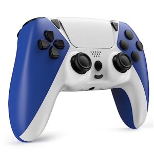 wireless controller for ps4 controller, augex ymir ps4 remote for playstation 4 with turbo, steam gamepad work with back button (midnight blue white)