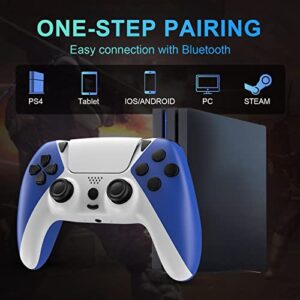 Wireless Controller for PS4 Controller, AUGEX Ymir PS4 Remote for Playstation 4 with Turbo, Steam Gamepad Work with Back Button (Midnight Blue White)