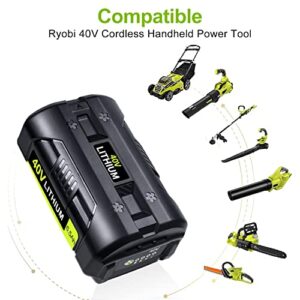 JGSPJ Battery Replacement for Ryobi 40V Battery OP4040 OP4026 OP4030 OP4050 OP4060A 6.5Ah 40V Lithium Ion Tool Batteries