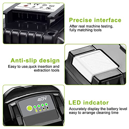 JGSPJ Battery Replacement for Ryobi 40V Battery OP4040 OP4026 OP4030 OP4050 OP4060A 6.5Ah 40V Lithium Ion Tool Batteries