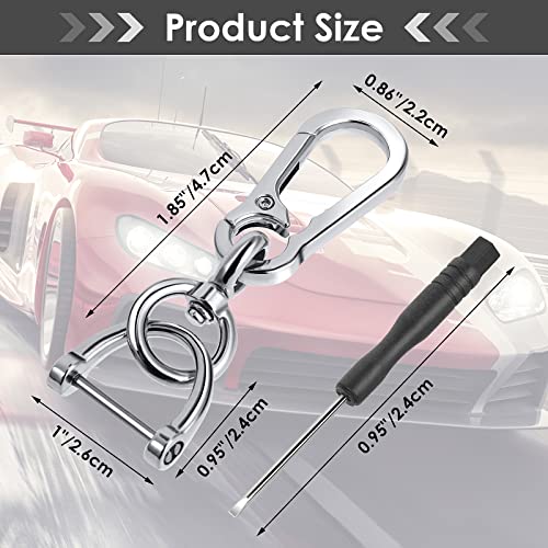 Giantree Horseshoe Buckle Car Keychain, Universal Keychain Zinc Alloy Key Chain 360 Degree Rotatable with Anti-lost D-ring Fit for Men and Women