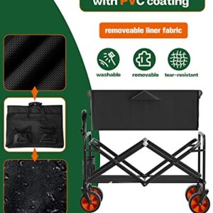 LOGARD Collapsible Folding Wagon,Heavy Duty Utility Beach Wagon Cart,Outdoor Camping Wagon