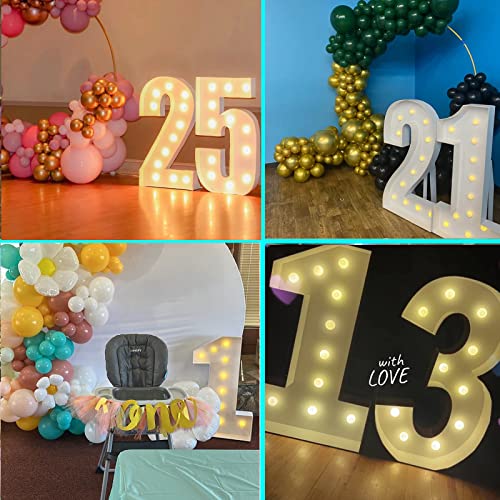 JoyBox Design 3FT Marquee Light Up Numbers Pre-Cut Frame Giant Marquee Numbers 1, Mosaic Numbers for Balloons, First 1st 21st Birthday Anniversary Decorations Party Decor