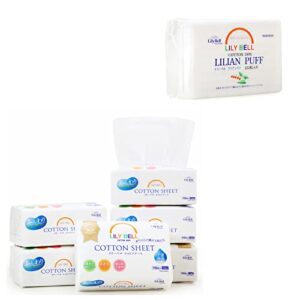 lily bell (660 count) cotton tissues facial towels disposable cotton facial pads cotton rounds (222 count)