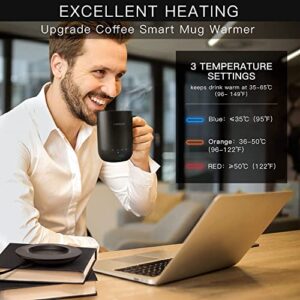 VSITOO Temperature Control Smart Mug 2 - Keep Your Coffee Hot All Day, Self Heating Coffee Mug with Lid, 14 oz, 90 Min Battery Life - App & Manual Controlled Heated Coffee Mug - Gift for Coffee Lovers