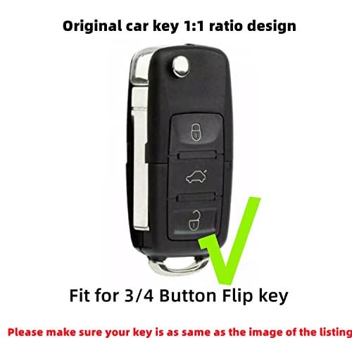 REPROTECTING Silicone Rubber Key Fob Cover Compatible with 2006-2015 Volkswagen Beetle CC Eos GTI Golf Jetta Passat Rabbit Tiguan Touareg NBG735868T NBG0100180T (Black/Grey)