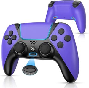 oubang ymir controller for ps4 controller, remote for elite ps4 controller with turbo, steam gamepad fits playstation 4 controller with back paddles, scuf controllers for ps4/pro/pc/ios/android purple
