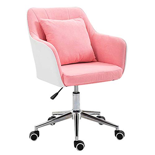 ECBETCR Chair Desk Chair Swivel Ergonomic Office Chair Swivel Chair Study Computer Chair Conference Room Task Desk Chair Bedroom Office Chair with Soft Emulsion Padded Sponge Adjustable Height, Pink