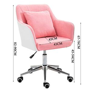 ECBETCR Chair Desk Chair Swivel Ergonomic Office Chair Swivel Chair Study Computer Chair Conference Room Task Desk Chair Bedroom Office Chair with Soft Emulsion Padded Sponge Adjustable Height, Pink