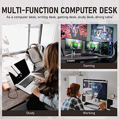 39 inch Computer Desk Home Office Desk Writing Study Table Modern Simple Style PC Desk with Metal Frame Gaming Desk Workstation for Small Space，Nature