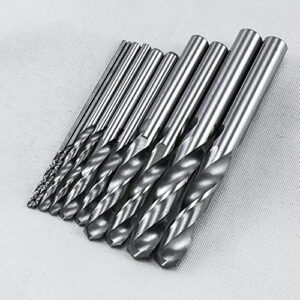 klot industrial grade 10pcs set of solid carbide drill bit 1mm-10mm each size 2-flute stub twist yg6x tungsten