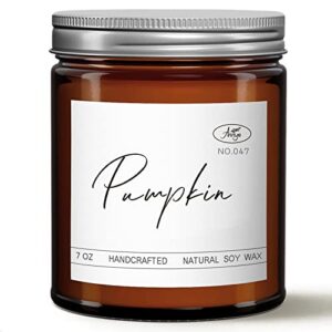 pumpkin spice scented candles, organic soy candle for home scented, hand-poured aromatherapy candles, gifts for women|men|families|friend|colleague, as birthday|holiday|relaxation gifts (7oz)
