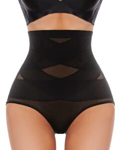 shapewear for women tummy control high waisted body shaper panty extra firm girdle waist trainer body slimmer black