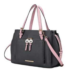 mkf shoulder bag for women – pu leather crossbody satchel handbag purse – lady fashion top handle pocketbook mustard-olive