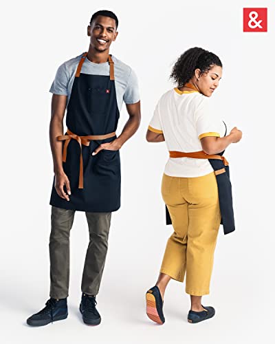 Hedley & Bennett Midnight Blue Essential Apron - Professional Chef Apron with Pockets and Adjustable Bib Strap for Cooking & Grilling - Kitchen Aprons for Men & Women - 8oz 100% Cotton Twill Fabric