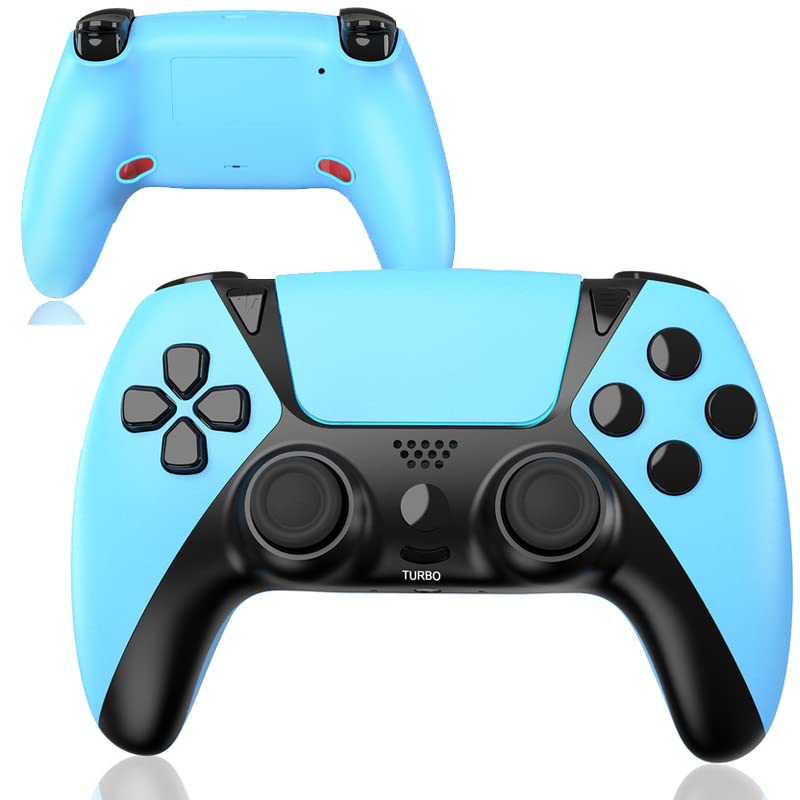 TOPAD Custom Gamepad for PS4 Controller, Scuf Remote Work with Playstation 4 Controller for PS4/Slim/Pro/PC/Steam,Modded Wireless Control with Paddles/Turbo/Sensor/Speaker/Audio Jack/Touch Pad,Blue