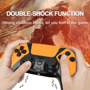 TOPAD Replaceable for Custom PS4 Controller, Elite Remote Compatible with Playstation 4/Steam/Slim,Scuf Wireless Game Control for PS4 Gamepad with Mapping Paddles/Turbo/Motion Sensor/Bluetooth,Orange