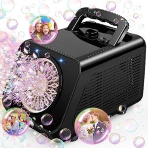 bubble machine, automatic bubble blower with 20000+ bubbles per minute, portable bubble machine for kids and toddler with 2 speed levels, outdoor toys for parties, birthday, wedding, christmas