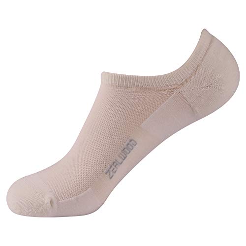 Golf Socks, ZEALWOOD Low Cut Wool Running Socks Womens Mens Hiking Socks Women Men Moisture Wicking Merino Wool Socks No Show Socks Mens Ankle Wool Athletic Socks Gifts for Women 3 Pairs Cream M