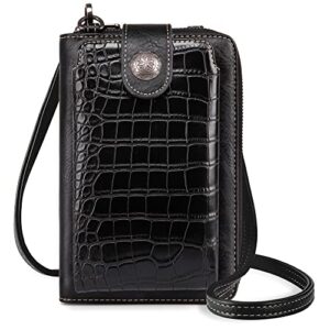 montana west crocodile crossbody cell phone purse for women cellphone wallet bag travel size with coin pocket mbb-mwc-174bk