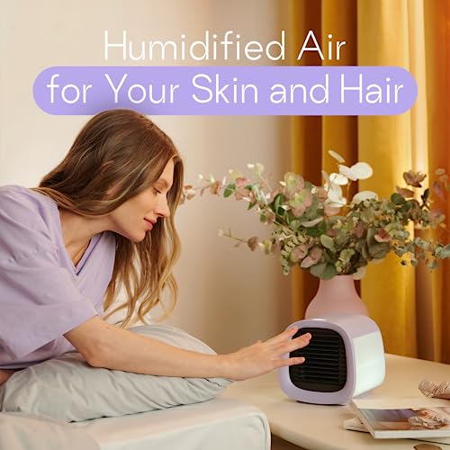 Evapolar evaCHILL Portable Air Conditioners/Mini AC Unit/Small Personal Evaporative Air Cooler and Humidifier Fan for Bedroom, Office, Car, Camping/EV-500 / Lavender