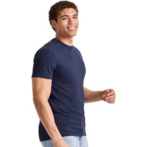 Hanes Size Originals Short Sleeve, 100% Cotton Tees for Men, Crewneck T-Shirt, Athletic Navy Heather, X Large Tall